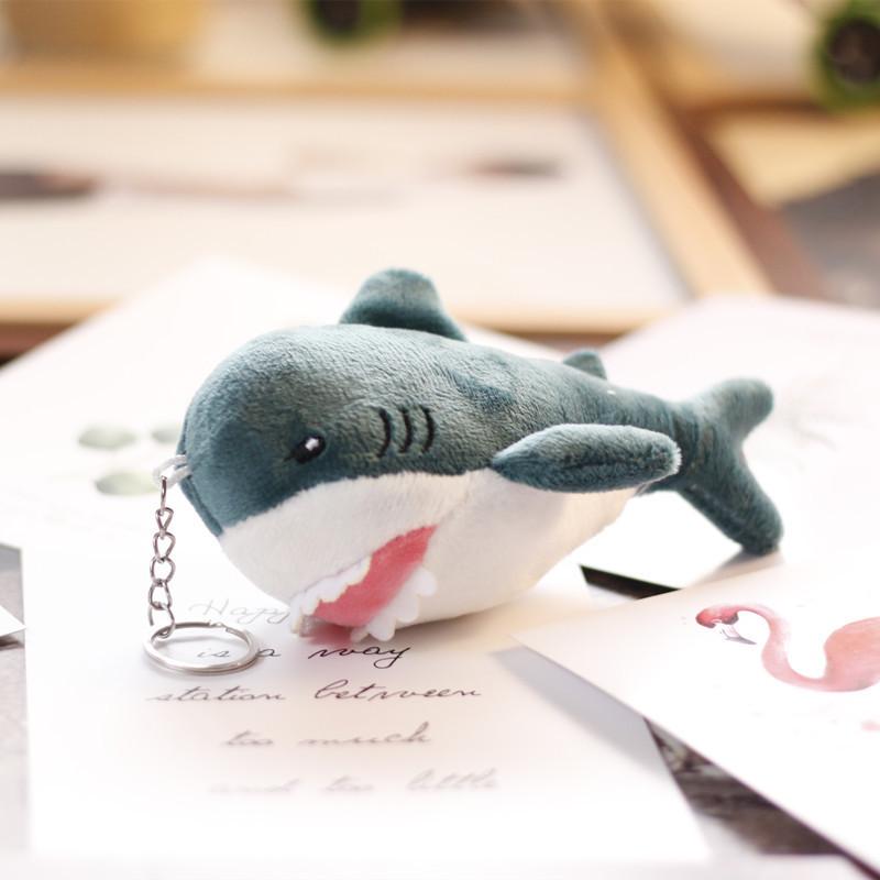 Adorable Mini Shark Plush Keychain Soft Whale Toy Cute Fish Stuffed Animal Accessory