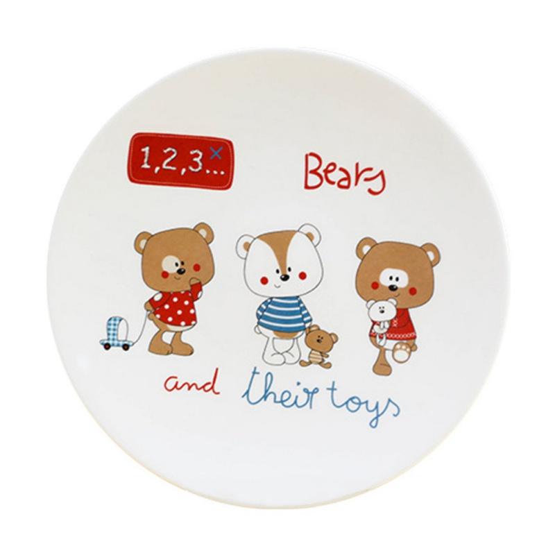 Милые тарелки с изображением животных, расписанные вручную в японском стиле, пластиковые тарелки, детская посуда, соусница, поднос для десерта