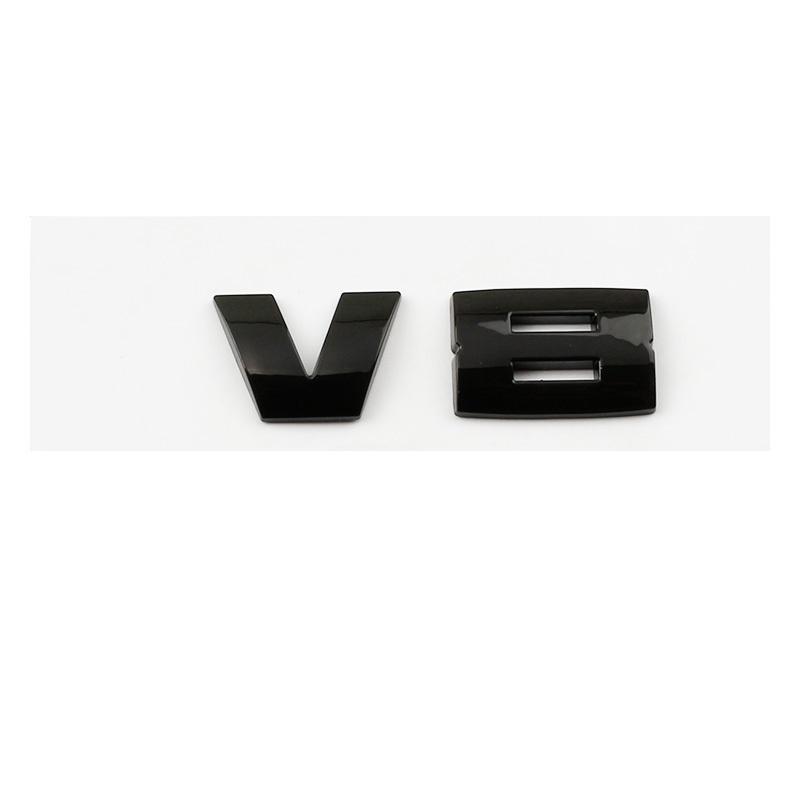 NEW ABS V6 V8 V12 logo Side rear trunk emblem black silver logo sticker Decal Replacement for BMW DL8