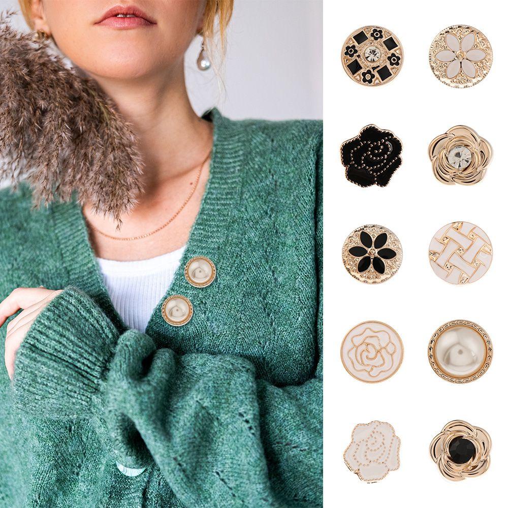 6PCS Fashion Anti-exhaust DIY Adjustable Coat Button Seamless buttons Detachable