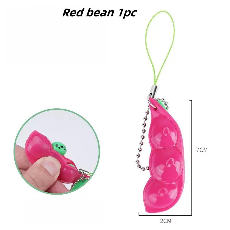 Fidget Toys Edamame Squishy Keychain Stress Relief Squeeze Peas Beans Cute Adult Toy Decompression Pack