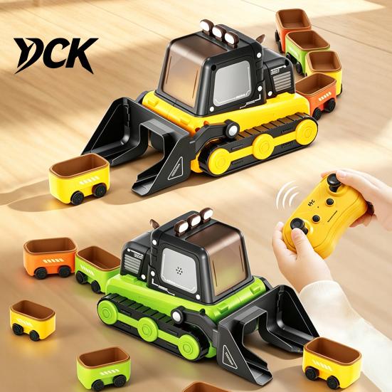 Rechargeable Construction Vehicle Toy Magnetic Remote Control Bulldozer Toy, Electric Snake Game Truck Wireless RC Car 2 Players