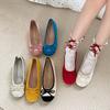 Туфли женские в стиле ретро-балетки с неглубокой горловиной и плоской подошвой, новинка 2025 года, летние туфли Мэри Джейн с мягкой подошвой