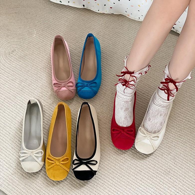 Туфли женские в стиле ретро-балетки с неглубокой горловиной и плоской подошвой, новинка 2025 года, летние туфли Мэри Джейн с мягкой подошвой