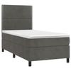 3142942 vidaXL Divan Bed and Mattress Dark Grey 90x200 Cm Velvet