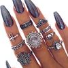 9Pcs/Set Retro Women Rhinestone Knuckle Finger Ring Jewelry Accesories Gifts
