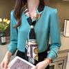 2025 Spring/Autumn Women's Chiffon Blouse: Stylish Bowknot Tie Design