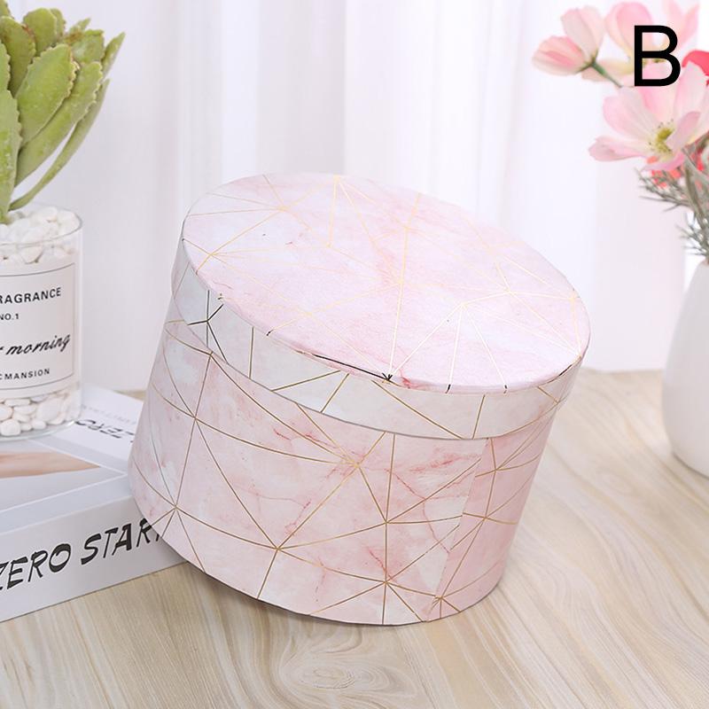 1 шт., букетные цветочные коробки, коробка для конфет, мраморный принт, упаковочная коробка для цветов, круглая цветочная коробка