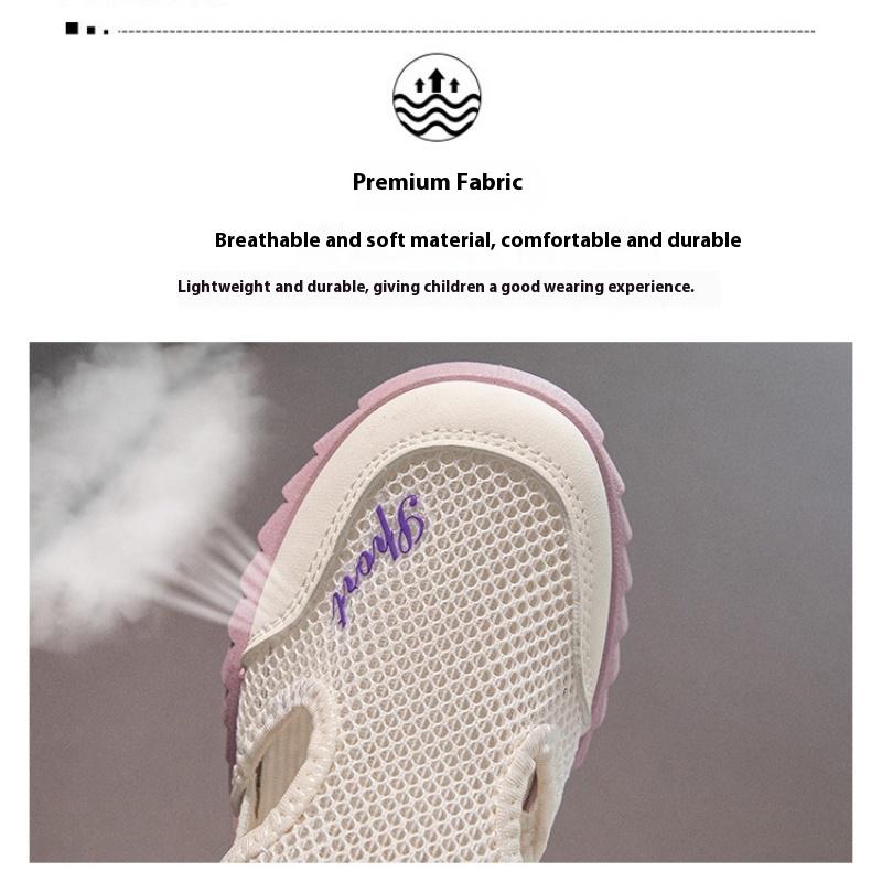 Детские весенние, летние и осенние дышащие одинарные сетчатые спортивные сетчатые туфли для мальчиков и девочек, новые сандалии для пляжа на мягкой подошве