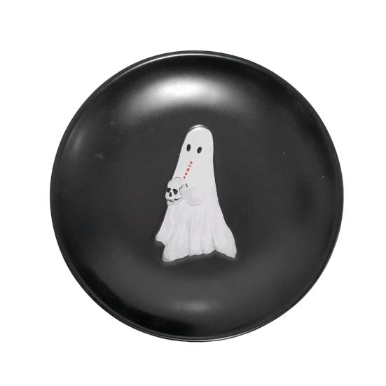Хэллоуин Тарелка Призрак 7 дюймов Многоразовая Пластиковая Тарелка Призрак Круглая Столовая Посуда для Ужина Десерта для Угощения или Жизни Принадлежности для Вечеринки на Хэллоуин
