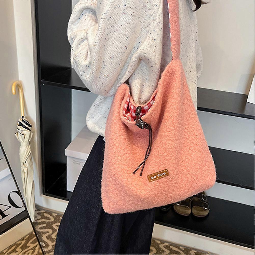 Vintage Women Handbag Women Fluffy Simple Shoulder Bag for Shopping