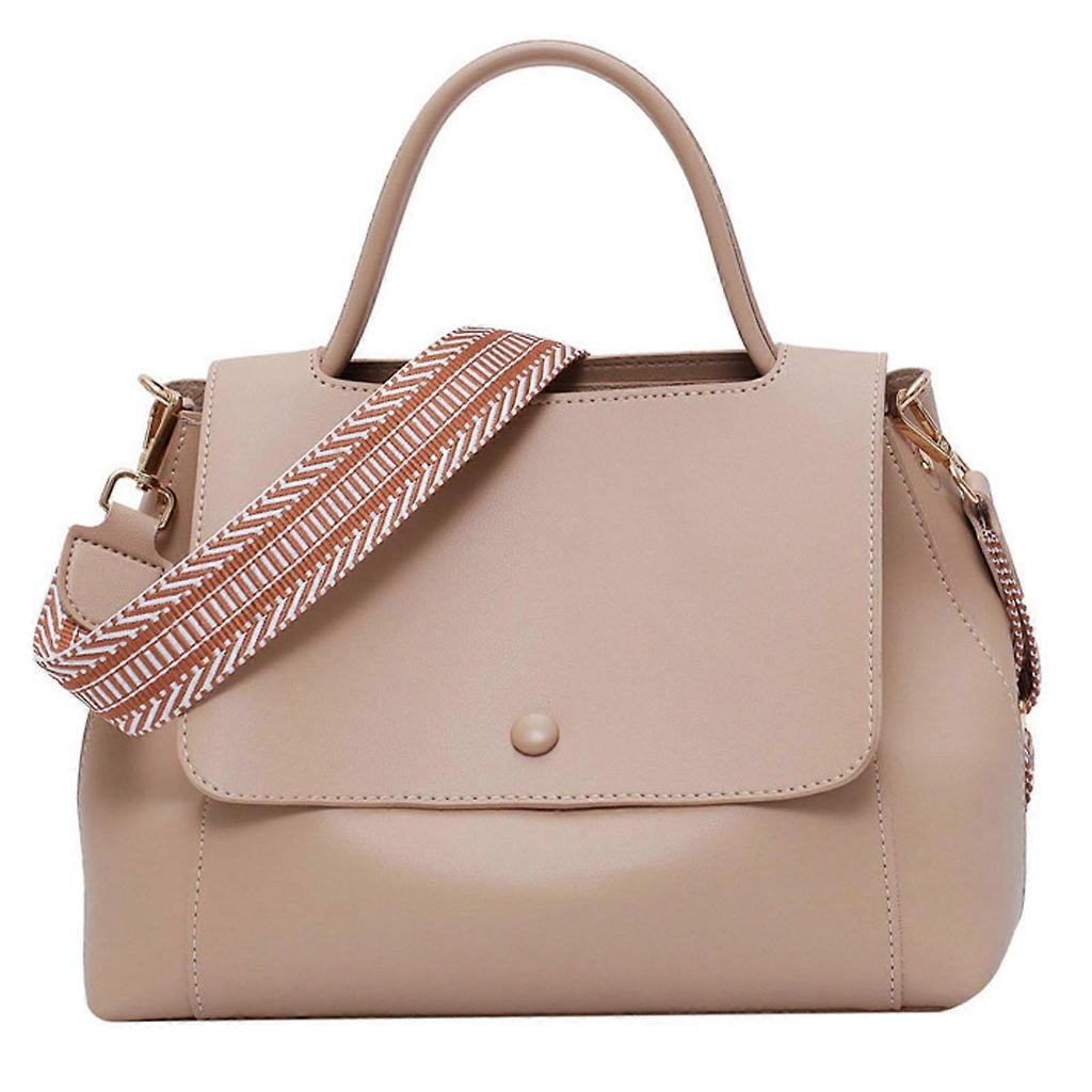 Sac messager à rabat en cuir synthétique pour femme, grande capacité, avec bandoulière amovible, couleur kaki, taille unique