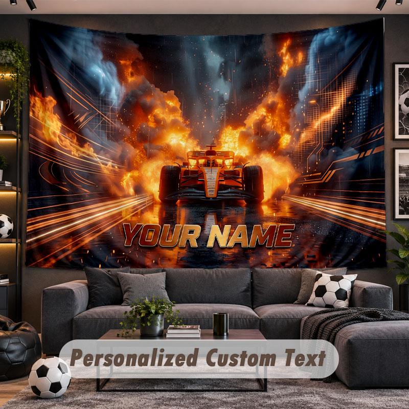 Wall Hanging Tapestry Custom NameLando Norris Pattern Personalized Printed Fabric Wall Decor