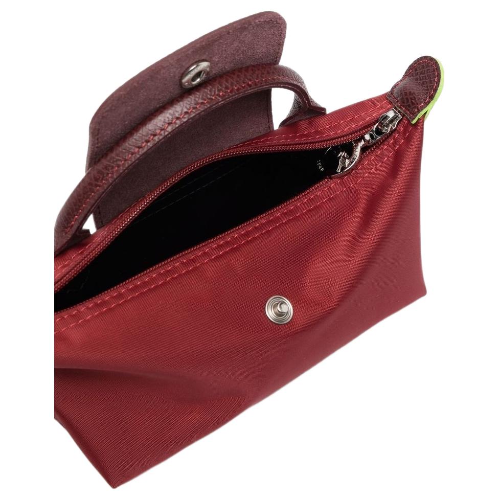 Longchamp Le Pliage Green 17 Сумка-пельмень из канваса с короткими ручками Женские сумки Бордовый 34175919P59