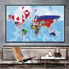 Non-woven/Canvas Horizontal Version World Map Map Theme Series Background Cloth