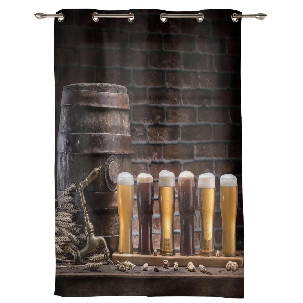 Бокал для вина, пивной камень, кирпич, ретро-шторы для окон, домашний декор, шторы для гостиной, детская комната, шторы для кухни, спальни