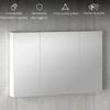 Bathroom Wall Cabinet with 3 Mirrored Doors and Adjustable Wooden Shelves, 90x13.5x60cm, White