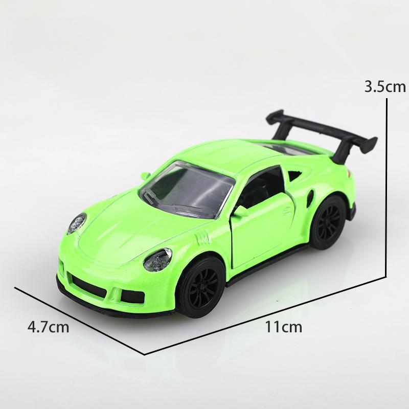 (Упакованный) 1:38 Легкосплавный гоночный автомобиль 911 с инерционным механизмом, Имитация гоночного автомобиля, Детская игрушечная машинка из сплава