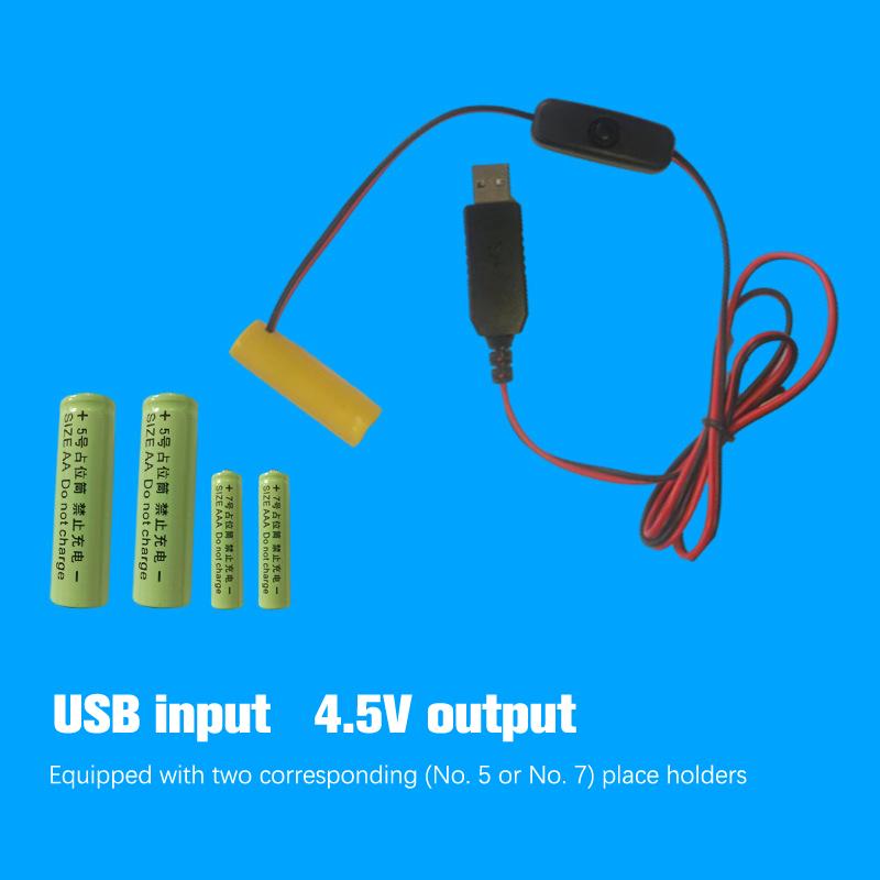 Адаптер Dummy Battery с USB-питанием, кабель-переключатель, замена батарей для пультов, камеры, игрушек, светодиодной ленты