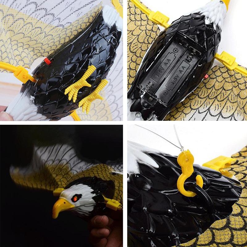 1шт светящийся репеллент от птиц висит орел с музыкой отпугиватель летающих птиц сад