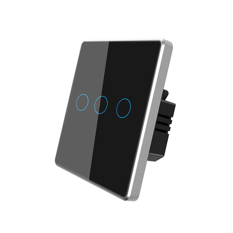 LangYeao ZigBee EU UK Aluminum Frame Tuya Smart Touch Switch 1/2/3 Gang Wall Light Switch No Neutral No Capacitor for Smart Home