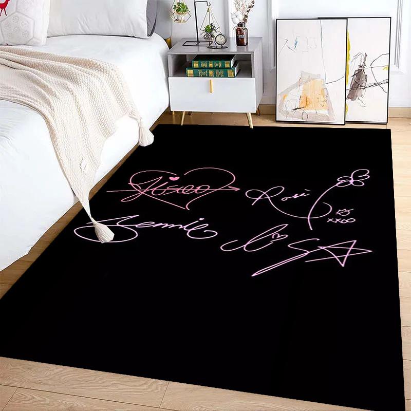 Blackpink Heartbeat Glow carpet printing Home Decor Dormitory decoration Room Christmas gifts