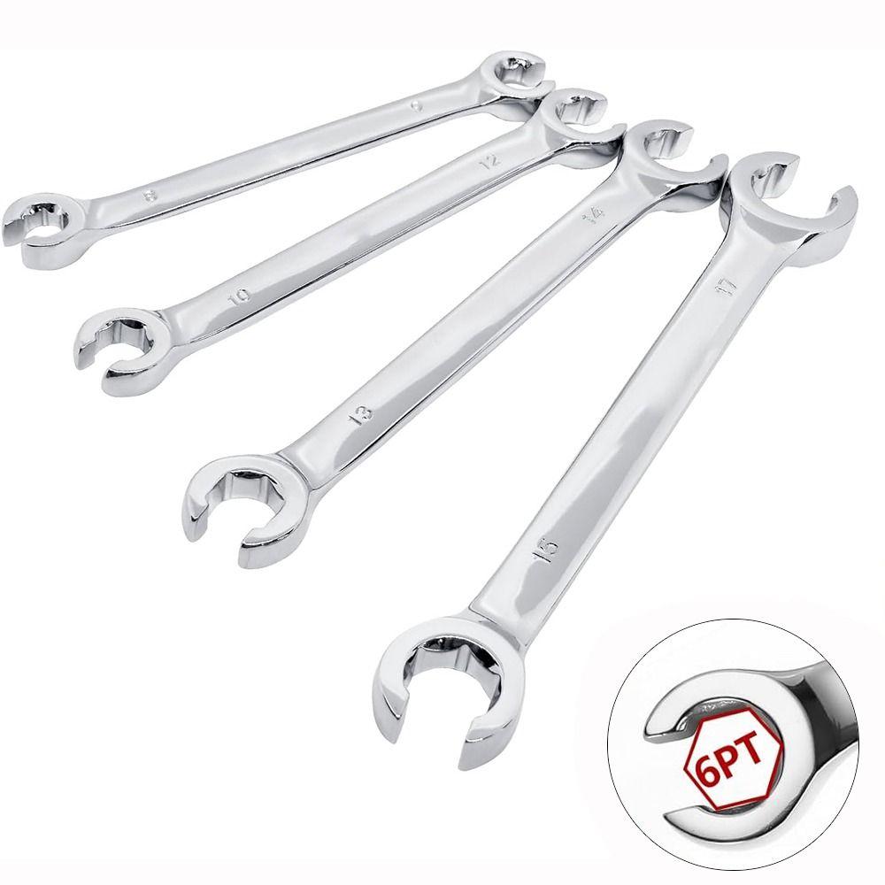 Double Head Flare Nut Wrench Mirror Finish High Torque Wrench Brake Line Wrench Car Repair