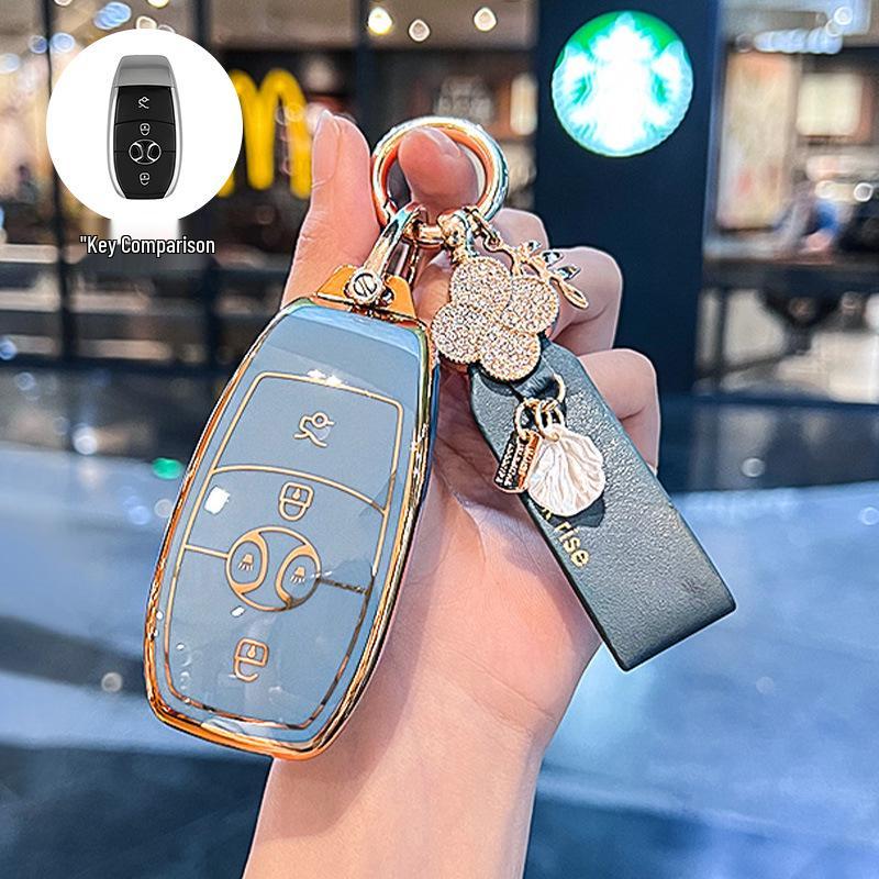 BAIC EX3 Electric Vehicle Key Fob Protective Case with Buckle Bag - Full Coverage for R600 Model