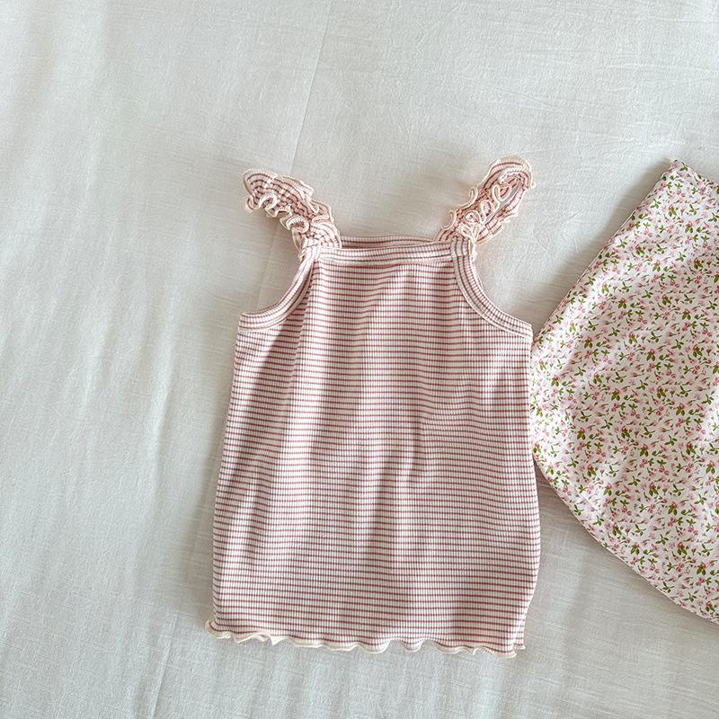 Летняя трикотажная майка в корейском стиле для маленьких девочек - Универсальная и яркая