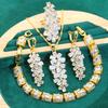 Jewelry Anti Allergic AAA Zircon Bracelet Necklace Earrings Ring Jewelry Set