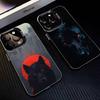 1 шт. Чехол для телефона с волком для iPhone 17, 16, 15, 14, 13, 12, 11 Plus, Pro Max Черный Матовый Ударопрочный Чехол