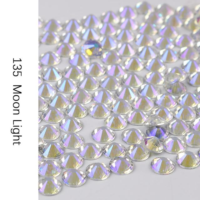 Стразы без горячей фиксации, кристалл Ab Ss3-Ss30, стразы для ногтей с плоской задней частью, стразы премиум-качества, блестящие стразы для ногтей, хрустальный камень
