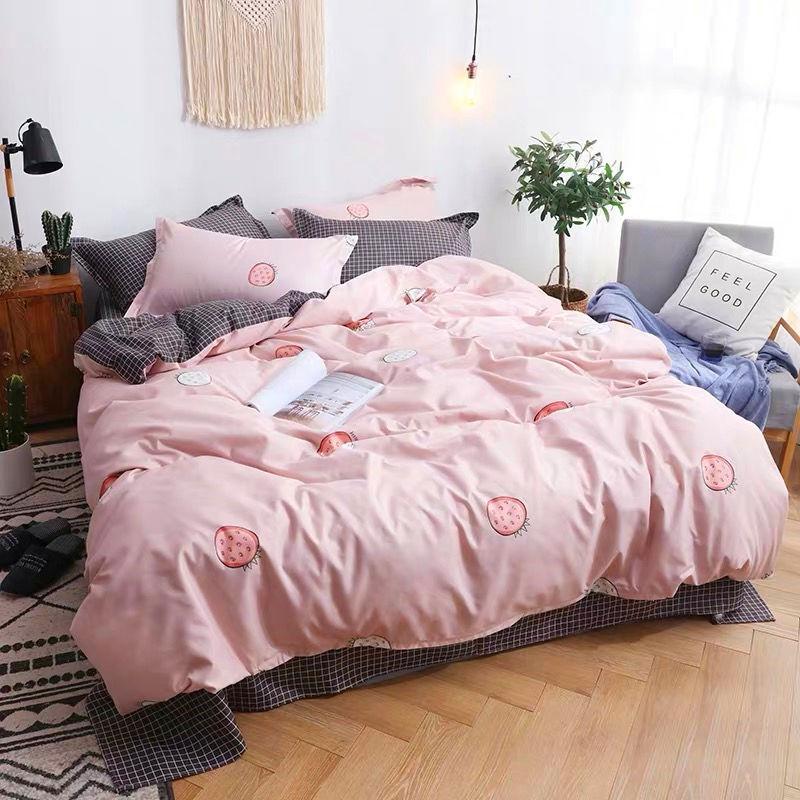 Мультяшный комплект из четырех предметов, пододеяльник, простыня, принадлежности для общежития, комплект из трех предметов для одной двуспальной кровати