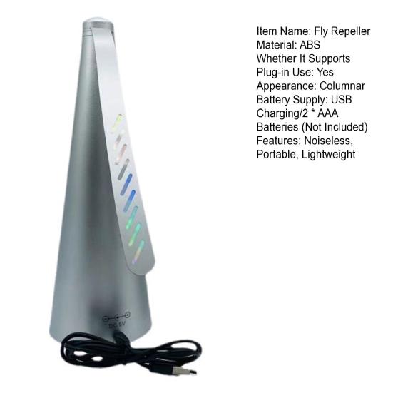 Fly Repellent Fan Table Fan Against Flies USB/Battery Powered Fly Repeller for Outdoor Camping Kitchen Parties Safe Portable Fly Repellent