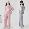 Girls' Long-Sleeved Cardigan Suit with Wide-Leg Pants - Autumn/Winter 2024 Parent-Child Set for Elementary and Junior High Students
