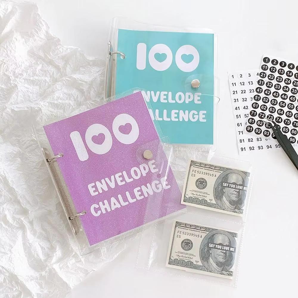 Устойчивый к разрывам 100-дневный конверт Challenge Binder Loose Leaf Mini Budget Binder Notebook Adult