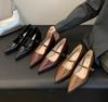 Fashion Retro Style Thick Heel Women Mary Jane Shoes Fashion Shallow Pointed Toe Ladies Comfort Office Pumps Footwear