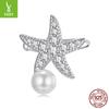 S925 Sterling Silver Starfish Ear Bone Clip Without Ear Piercing, Personalized Fashion Bead Ear Clip Earrings