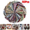 50PC Floral Printed Vintage Dark Fabric Set Doll Cloth Fabric Cotton Handcraft Patchwork DIY Square Harajuku 10x10cm