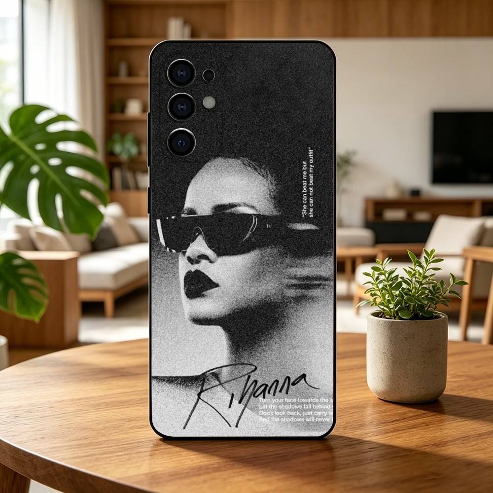 Popular Singer R-Rihanna Anti Phone Case For Samsung S25,S24,S21,S22,S23,S30,Ultra,S20,Plus,Fe,Lite,Note,10,Black Cover