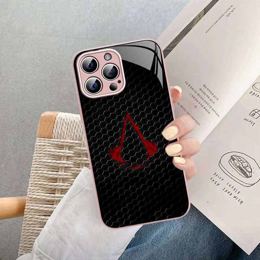 Закаленное стекло A-Assassin S-Creed Gaming для iPhone 14 13 12 11 Pro Mini XS MAX 14Plus X XS XR Чехол
