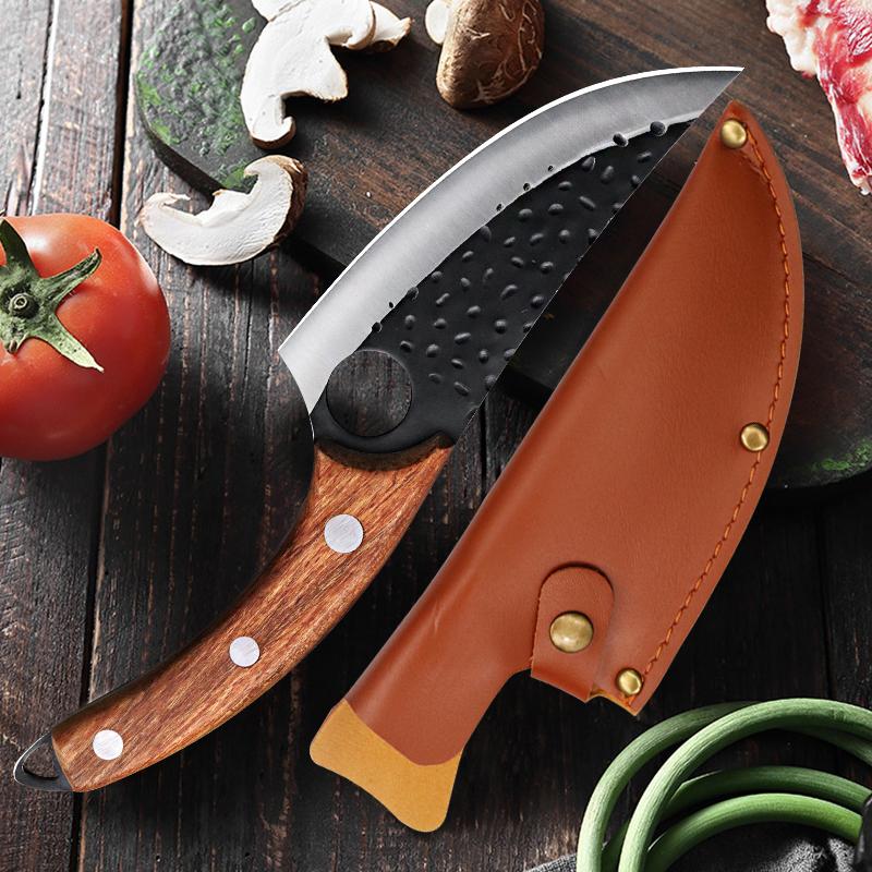 Stainless Steel Meat Cleaver Forged Boning Knife Professional Kitchen Knives Chef Knife Fish Knife Cooking Tool with Cover
