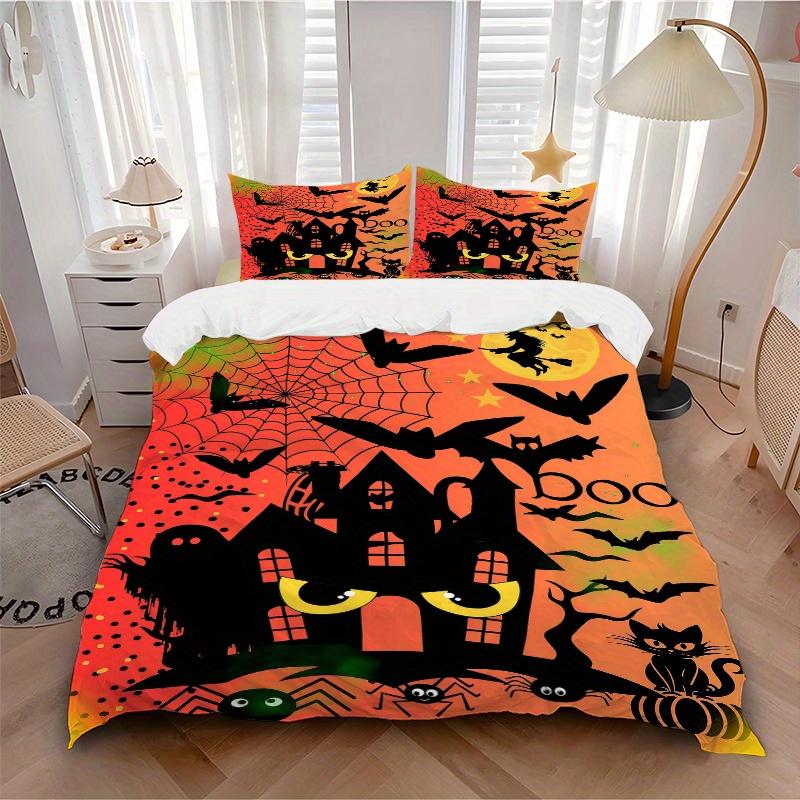 3pcs Witch Halloween Print Cover Set Ultra Soft, Breathable, and Comfortable Bedding with Stylish Design for Bedroom and Guest Room Decor 1 Cover
