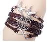 Fashion Womens Leather Multilayer Cute Infinity Love Tree Bird Charms Bracelet