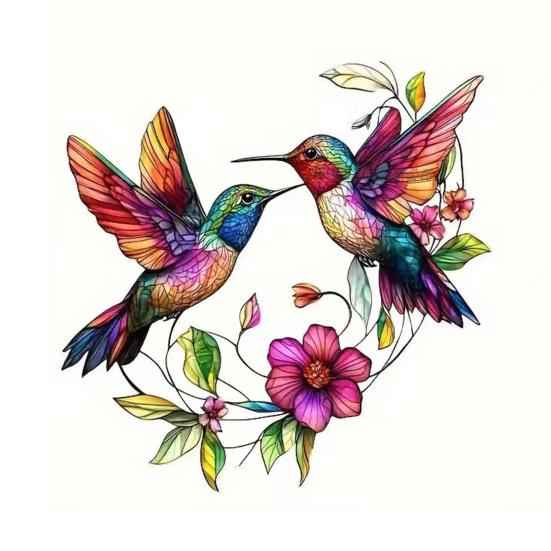 Owl Ornament Stained Glass Blue Green Sun Catcher Enchanting Birds