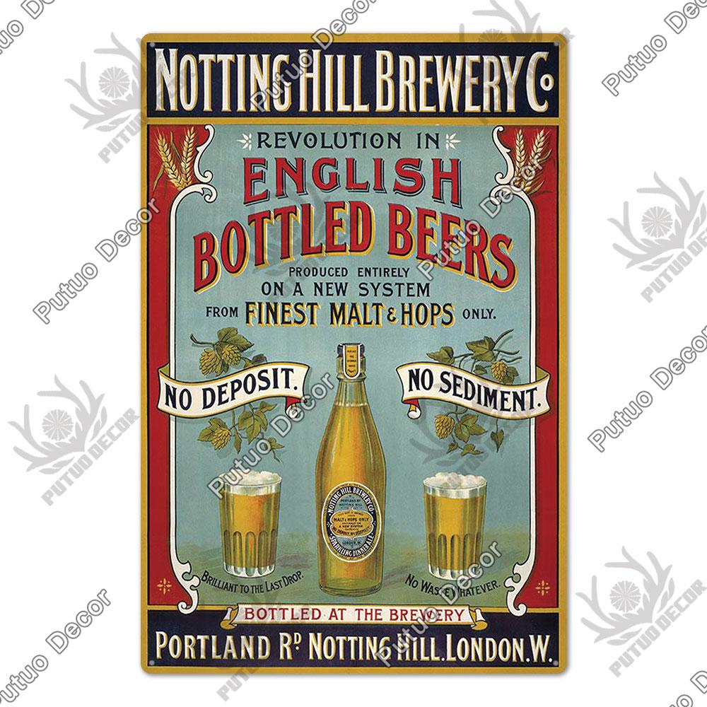 Decor Beer Vintage Tin Signs Plaque Metal Plates Retro Poster Wall Art Stickers for Bar Pub Club Man Cave Room Decoration