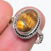 Натуральный камень Тигровый глаз Ручная работа Серебро 925 пробы Ювелирное кольцо Размер 8 p7n26