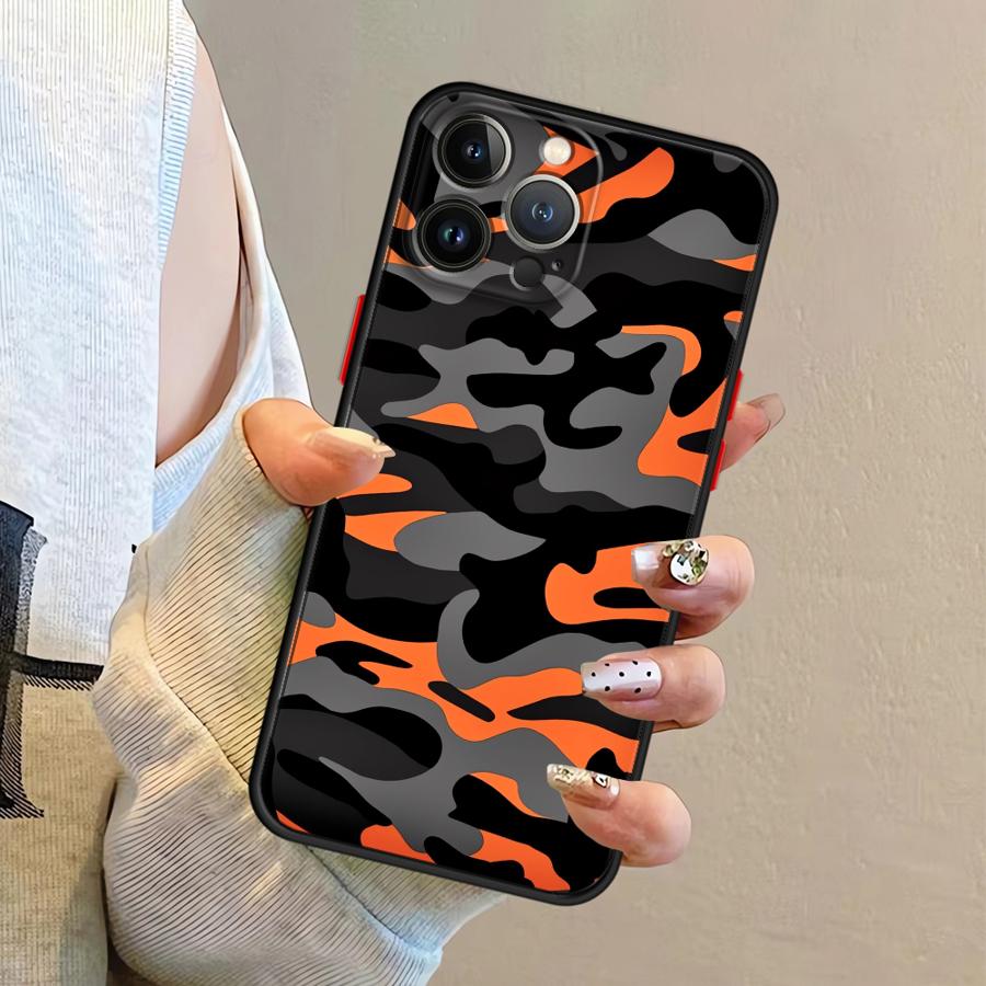 Чехол в ретро-камуфляжном дизайне для iPhone 17 Pro Max XS XR 14 16 Plus 13 Mini 7 8 SE 12 Air 15 11 Funda Задняя крышка для телефона
