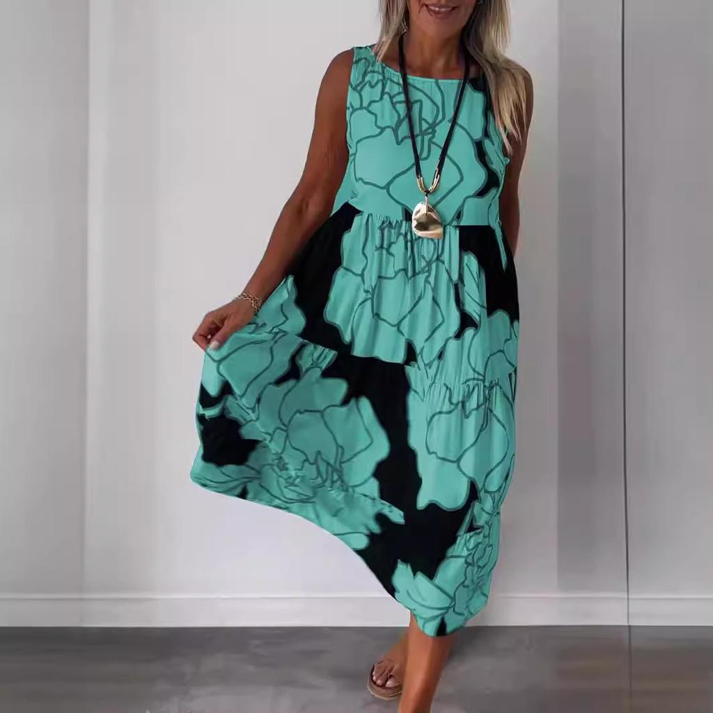 BITCED Летние женские модные платья без рукавов с принтом и завязками
