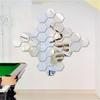 10 PCS Hexagon Acrylic Mirror Wall Stickers Plate Self Adhesive Mirror Sticker Mirrors for Wall Decor,Wedding Table Centerpiece Art Wall Decoration